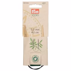 PRYM BAMBUS RUNDPINNE 40CM – 3,0 mm