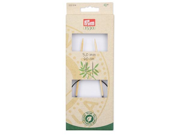 PRYM BAMBUS RUNDPINNE 60CM – 3,0mm