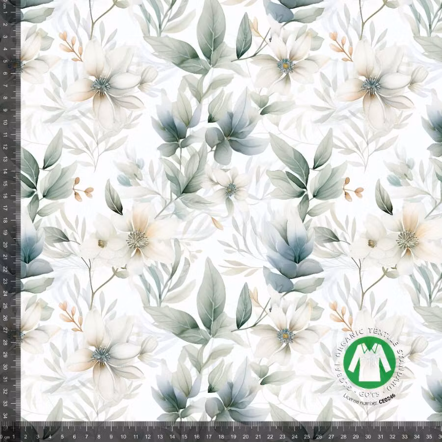 Blomster støvgrønn