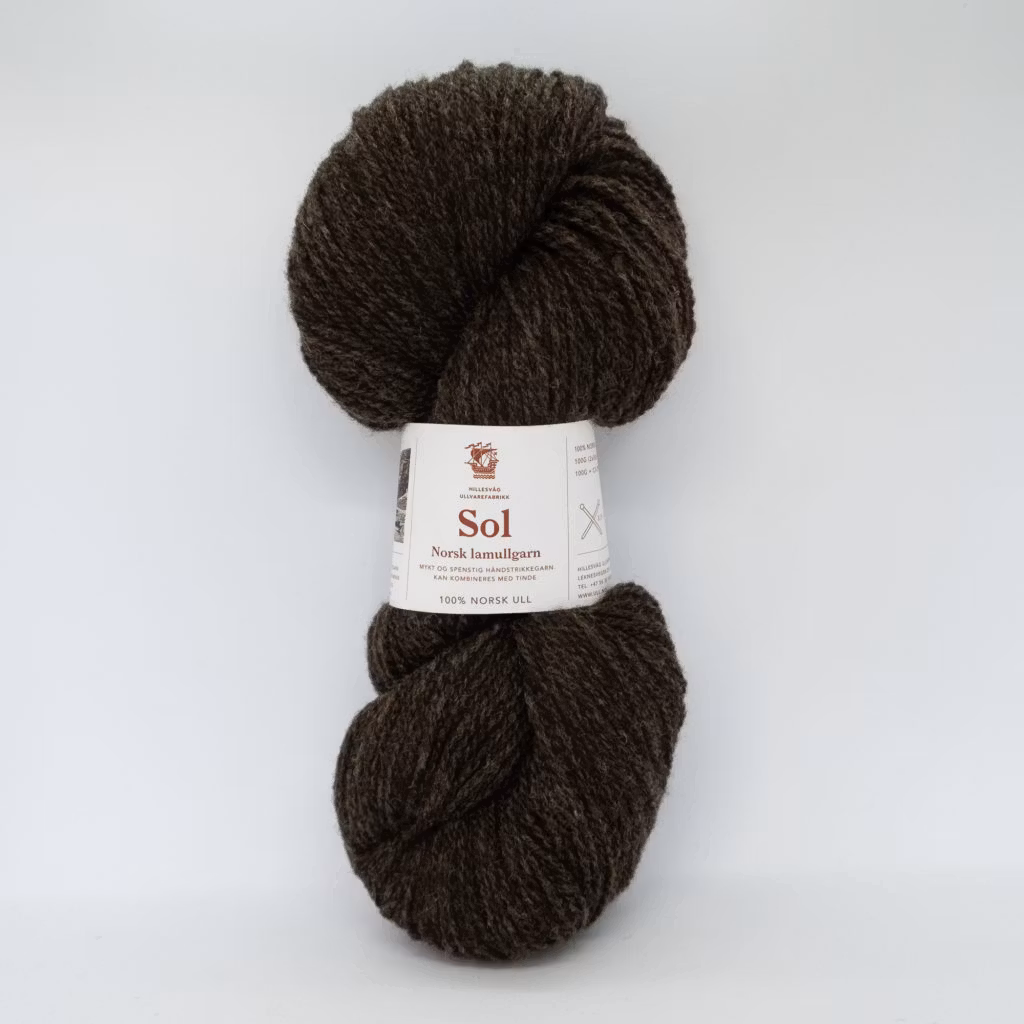 Sol Lamullgarn - Melert Mørk Brun (452)