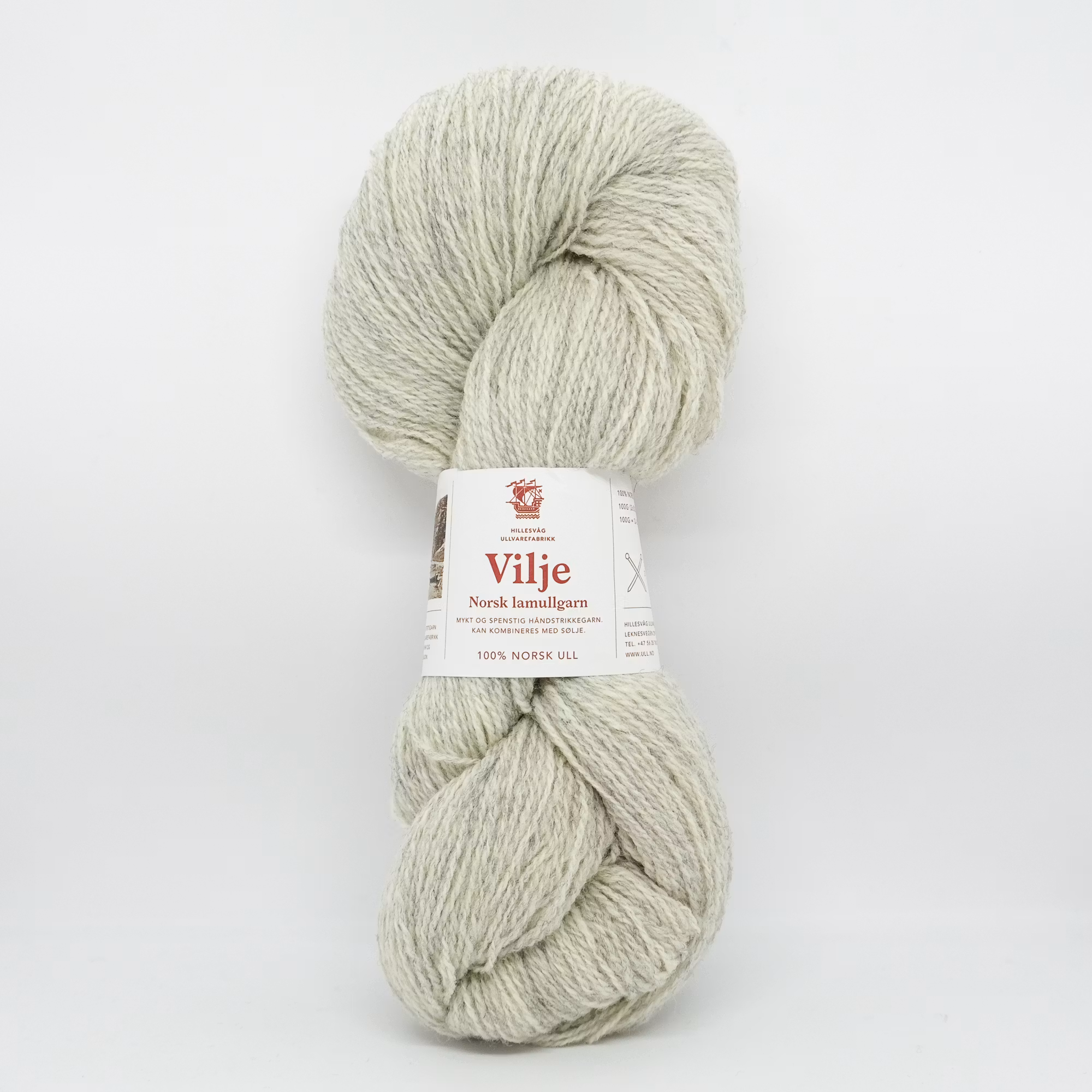 Vilje lamullgarn - Melert Lys Grå (413)