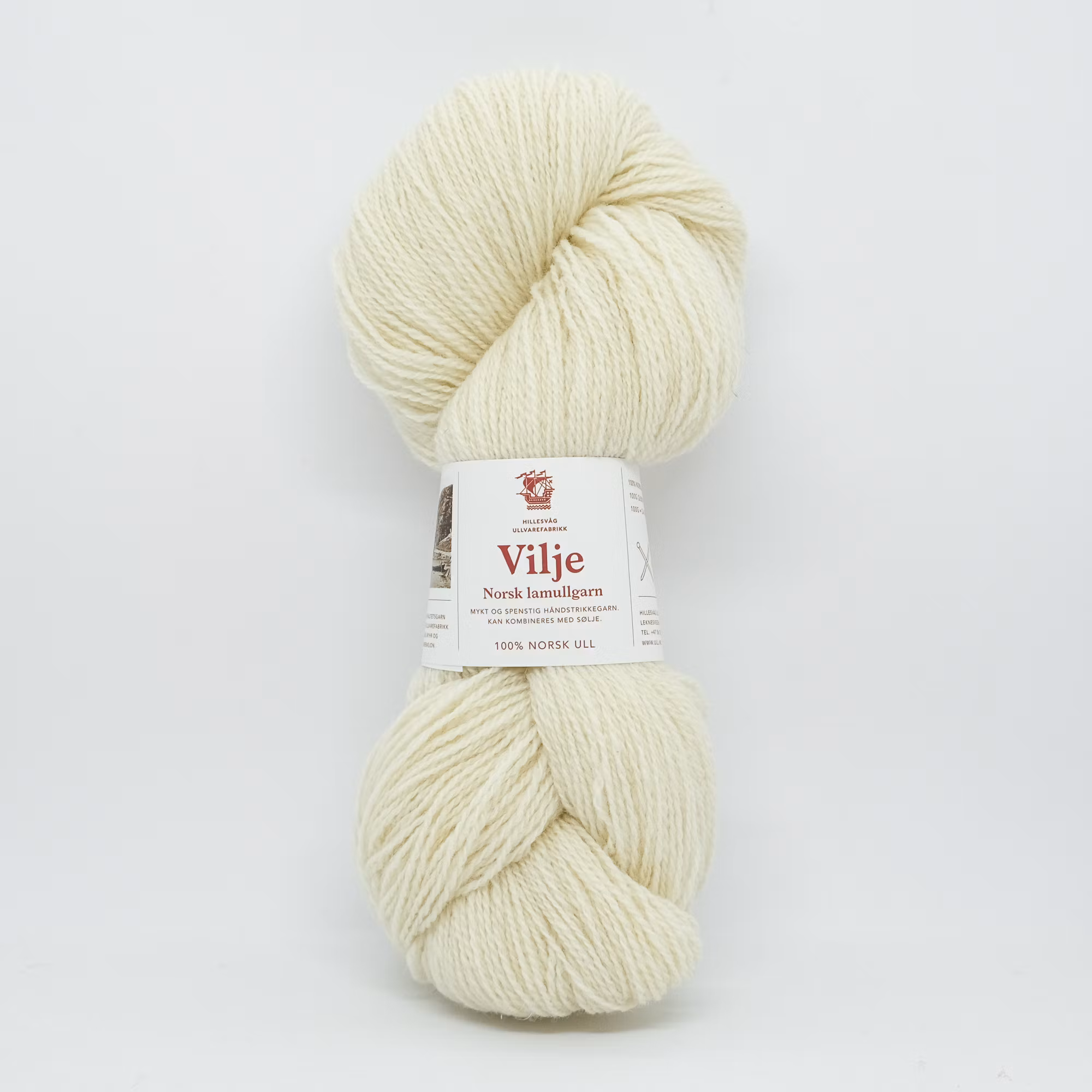 Vilje lamullgarn - Ubleket hvit(400)