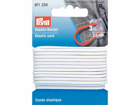 Prym elastisk strikk - 2,5 mm/ 3 m - hvit