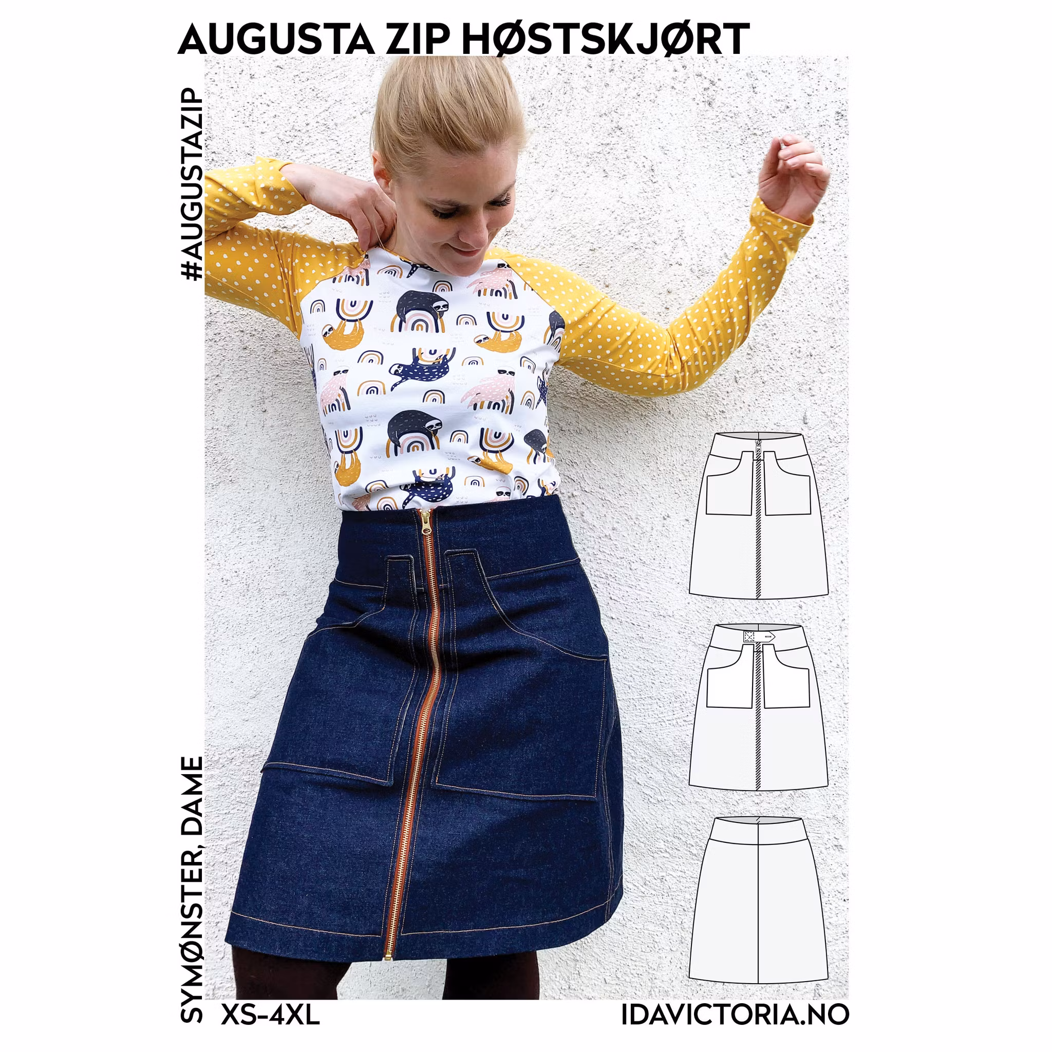 Augusta Zip Høstskjørt - Dame