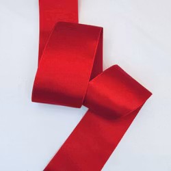 Dobbeltsidig satin bånd - Rød - 40 mm