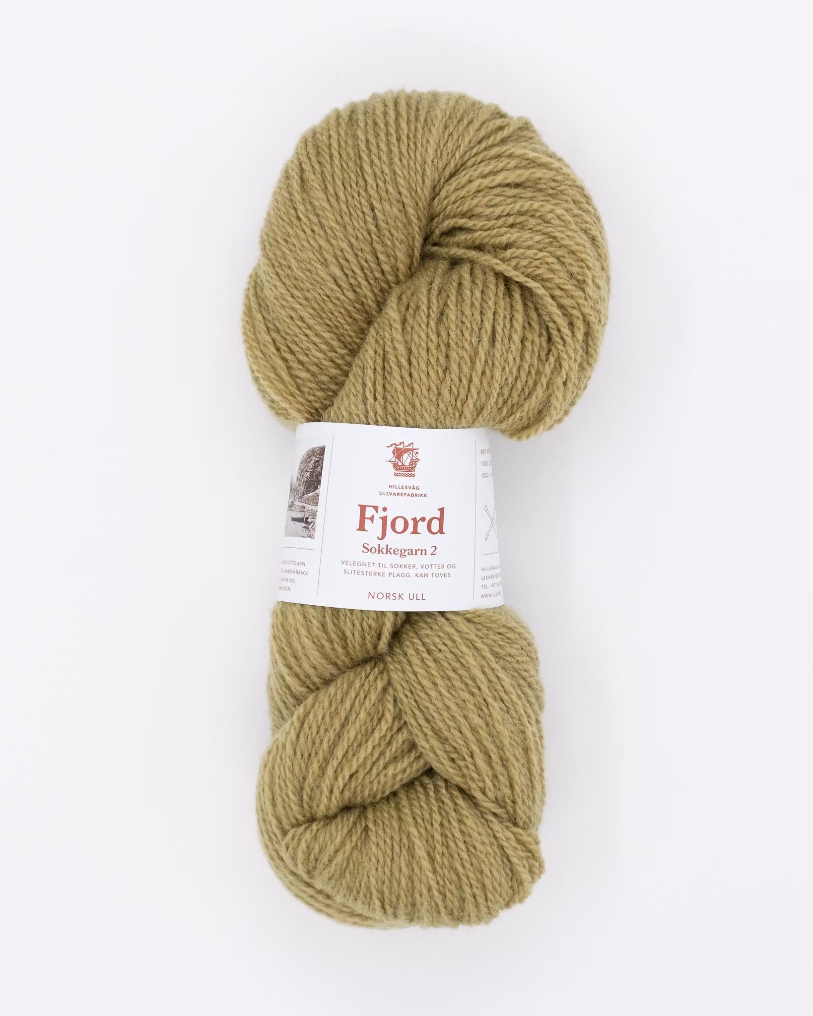 Fjord Sokkegarn - Støvet Gulgrønn (558)