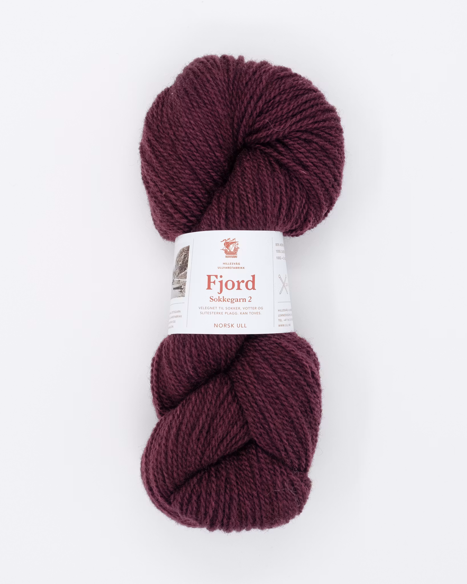 Fjord Sokkegarn - Mørk Plommerød (573)