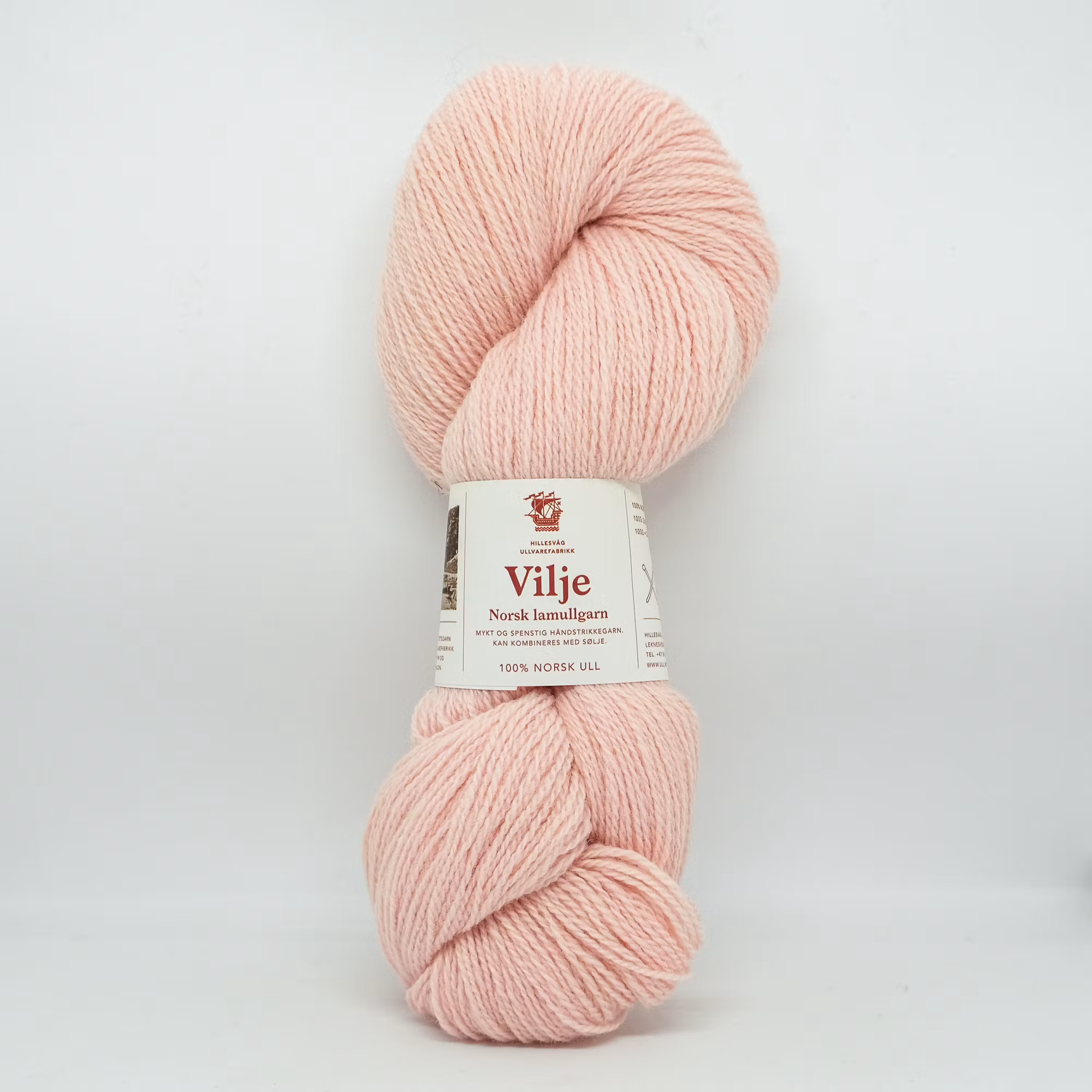 Vilje lamullgarn - Blek Rosa (416)