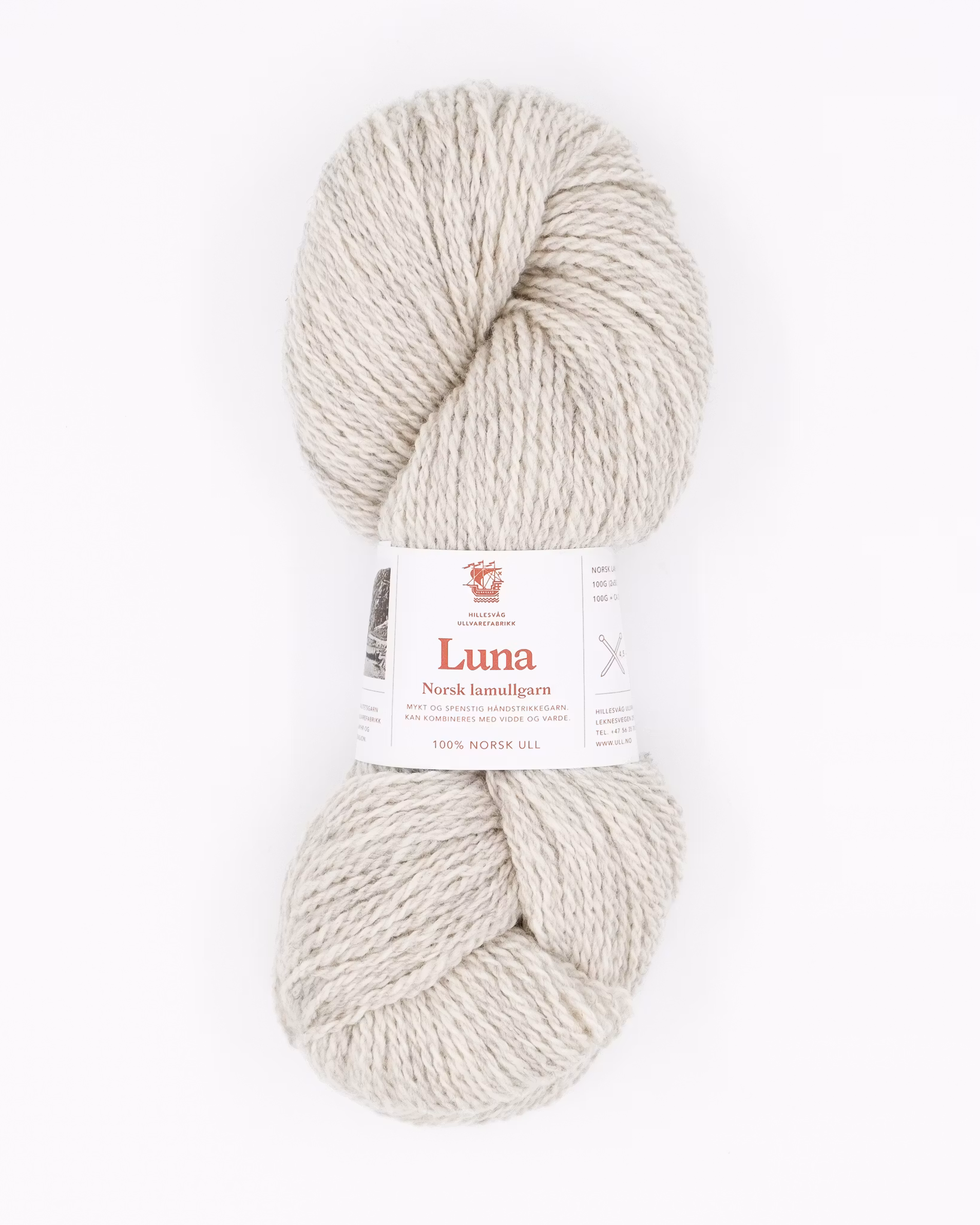 Luna Lammeullgarn, Melert Lys Beige (449)
