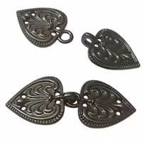 Hekter Blad Sort, 45 mm