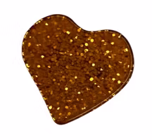 Hjerteknapp med Glitter Orange - 13mm