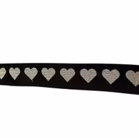 Hjerter -  Svart/Sølv 40mm