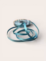 Dobbeltsidig satin bånd - Turkis - 6 mm