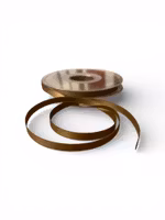 Dobbeltsidig satin bånd - Sand  - 6 mm