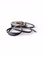 Dobbeltsidig satin bånd - Støv blå  - 6 mm