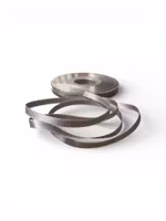 Dobbeltsidig satin bånd - sølv - 6 mm