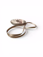 Dobbeltsidig satin bånd -  Varm sølv - 6 mm