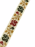 Pyntebånd - rød/grønn/Ecru - 14 mm