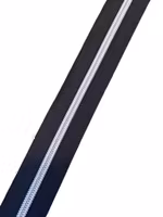 Glidelås Sølv  Svart  -  6mm - 1 m