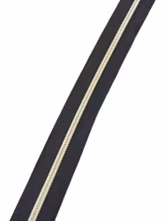 Glidelås Sølv  Svart  -  4mm - 1 m