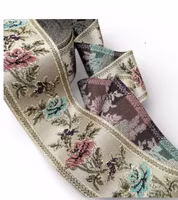 Brokadebånd til Festdrakt - Lys varm grå  - 60 mm