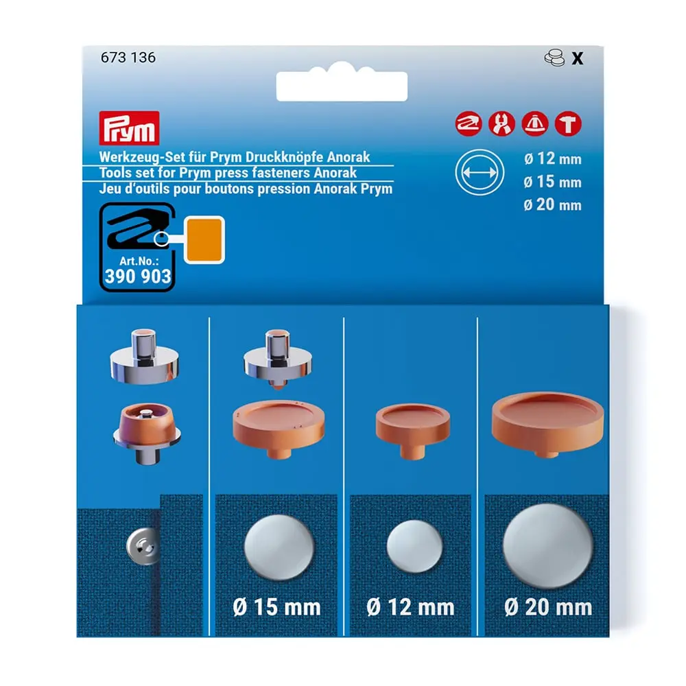 Prym Vario Tools set – For Trykknapper Anorak 12, 15 & 20mm