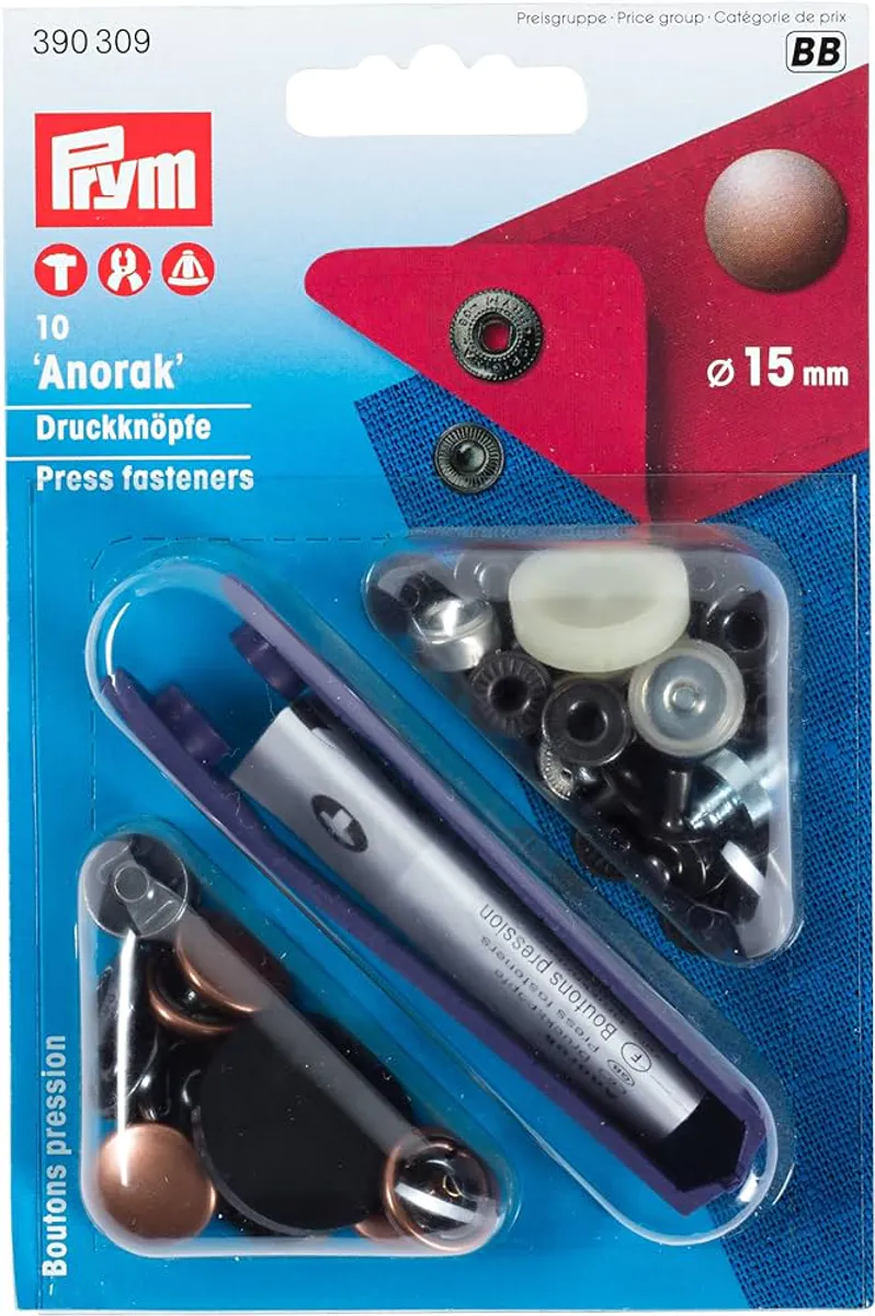 Prym Trykknapper Anorakk 15mm 10stk – Kobber