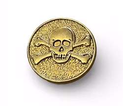 Metall knapp - Hodeskalle Gull - 20 mm