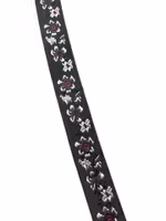 Jaquardbånd 20 mm – Brun med lilla og rosa blomster