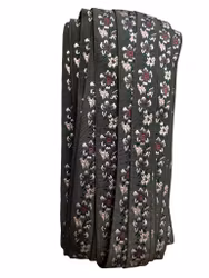 Jaquardbånd 20 mm – Mosegrønn med lilla og rosa blomster