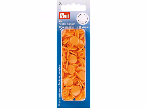 Prym Non-sew Color Snaps – Ø12.4 – Orange (393140)
