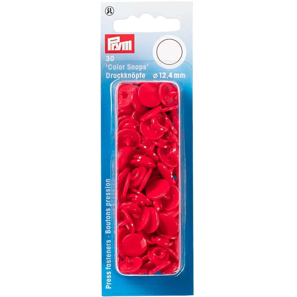 Prym Non-sew Color Snaps – Ø12.4 – Rød (393138)