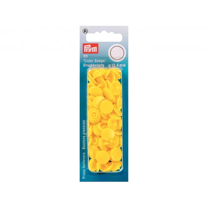 Prym Non-sew Color Snaps – Ø12.4 – Gul (393110)