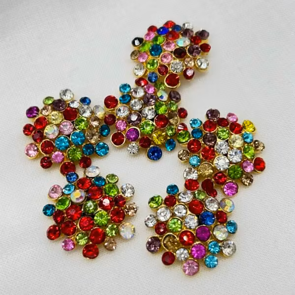 Strassknapp i Multicolor, 23 mm