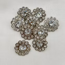 Strassknapp i sølv – 19 mm