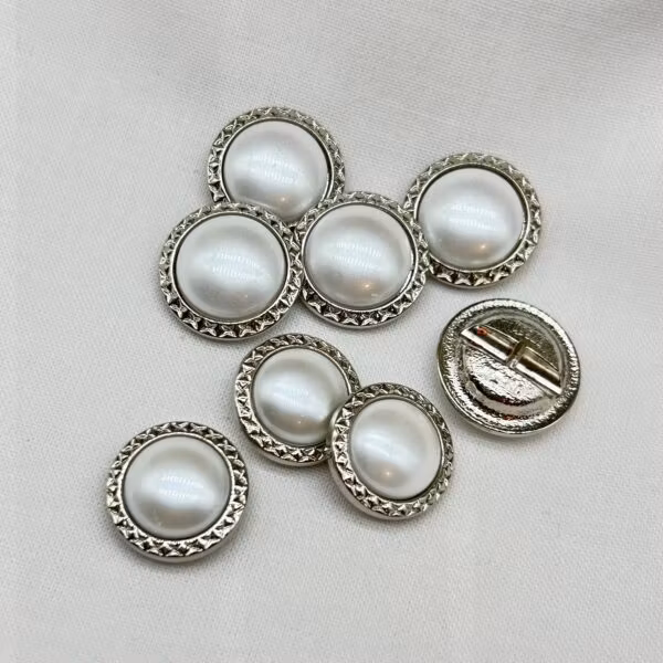 Perle med sølvkant – 20 mm