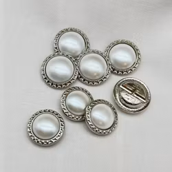 Perle med sølvkant – 20 mm