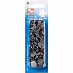 Prym Non-sew Color Snaps – Ø12.4 – Sølvgrå (393145)