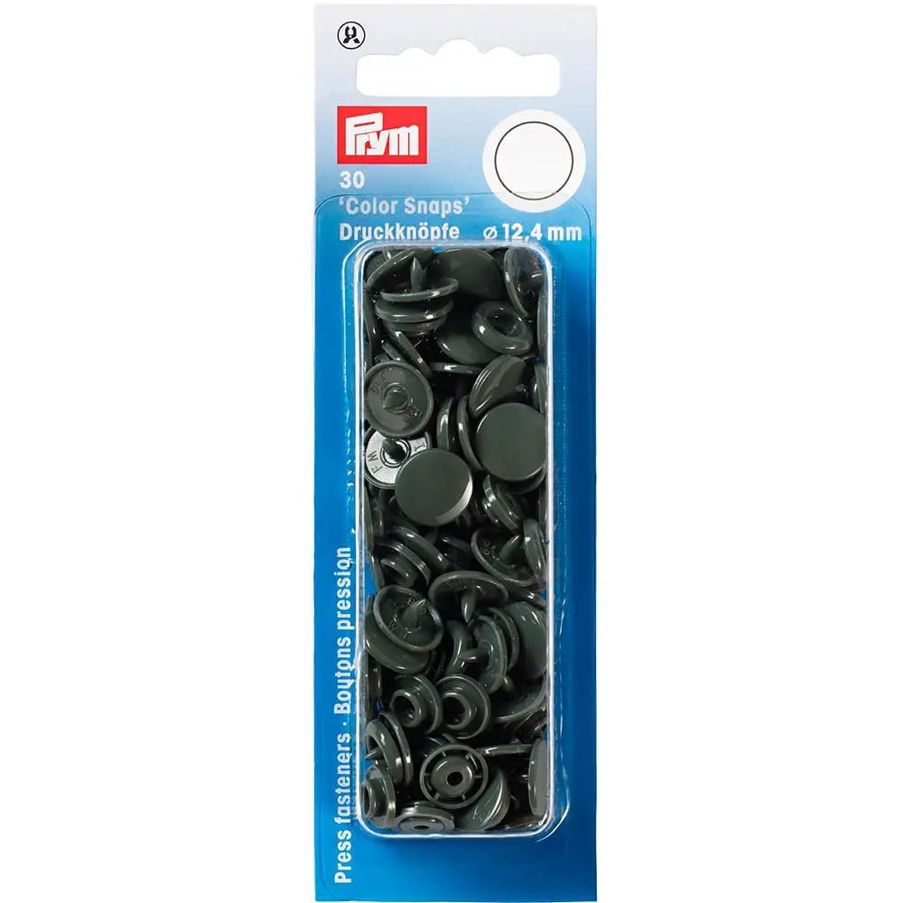 Prym Non-sew Color Snaps – Ø12.4 – Mørk Grå  (393109)