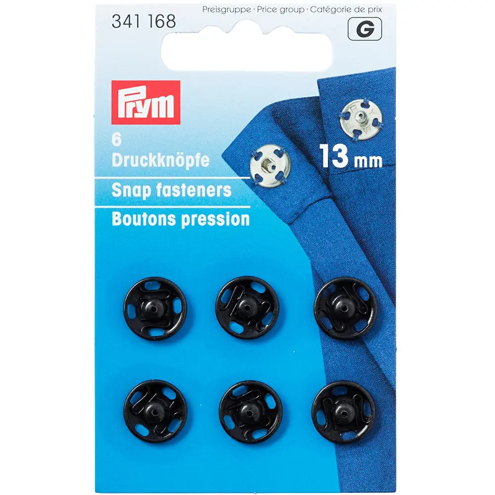 Trykknapper 13 mm - Svart (341248)