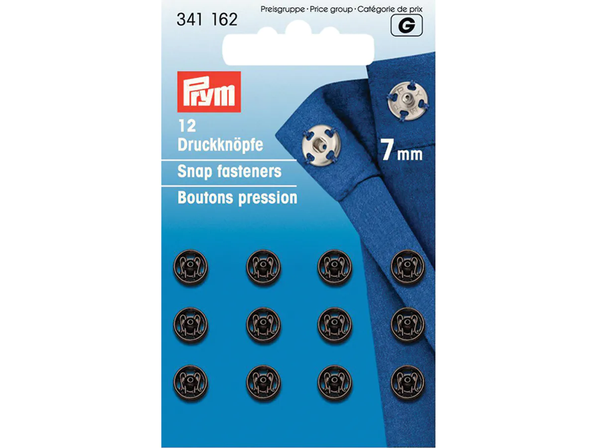 Trykknapper 11 mm - Svart (341166)