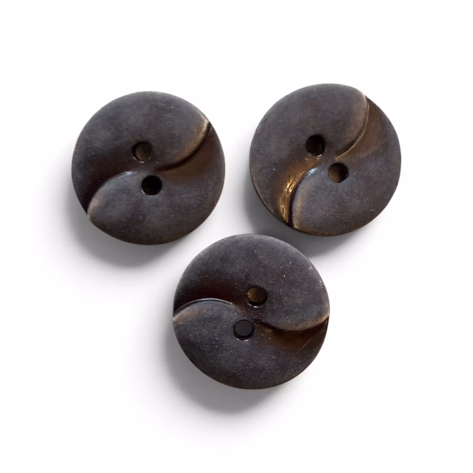 Bølgeknapp - Mørk Grå - 18 mm - K261468