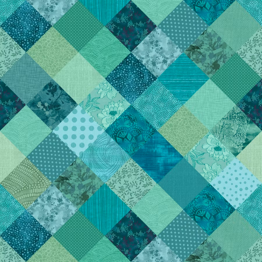Meow Mix -  Patchwork Teal