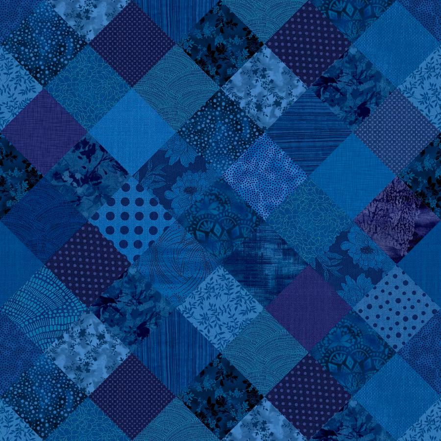 Meow Mix -  Patchwork Blue