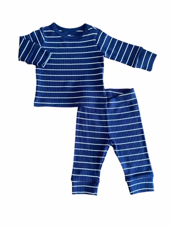 Randigt/Ribbad set från H&M, stl 50
