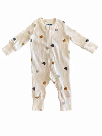 Ribbad pyjamas med hjärtan, Rikiki, stl 50