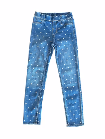 Jeggings med hjärtan, H&M, stl 122