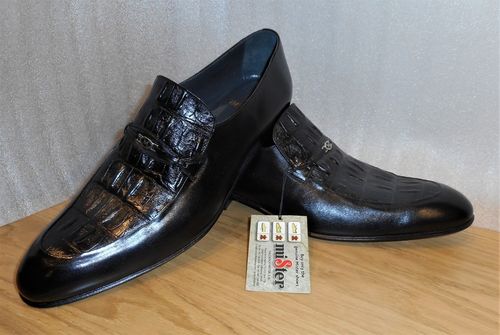 Svart loafer med reptilmönstrad ovandel - fabrikat Mister