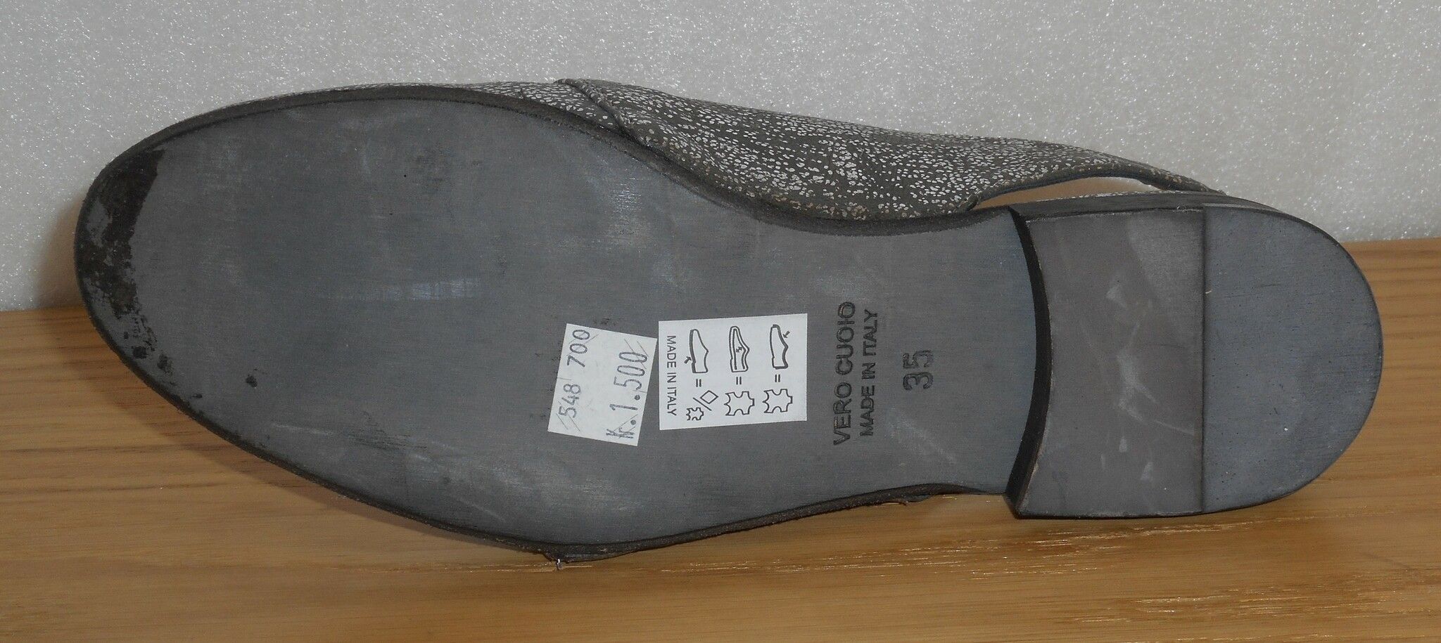Silvergrå (mörk) sko med slingback - Fabrikat Merygen