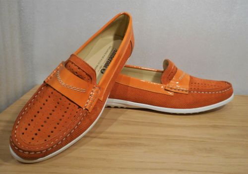 Orange mockasin - fabrikat Amberone